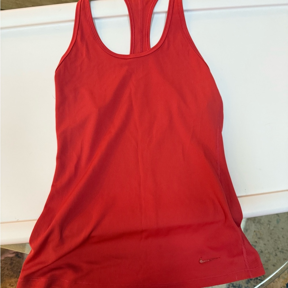 Nike Red Fitted Backless Sleeveless Tank Top